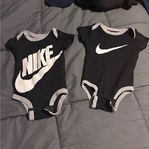 Nike Black Gray and White Kids Bodysuit Set